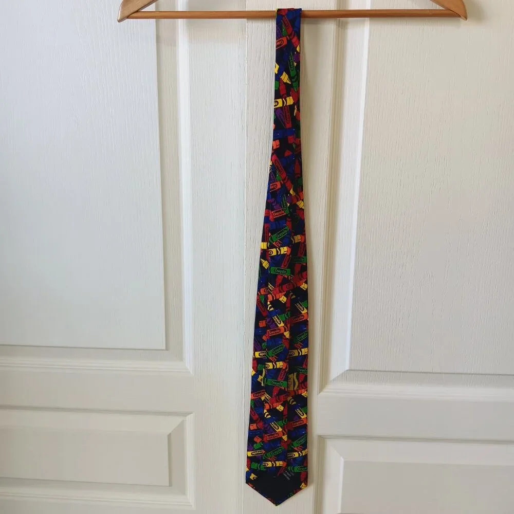 Vintage Crayola 1999 Binney & Smith Men’s Multicolor Crayons Tie L56.5